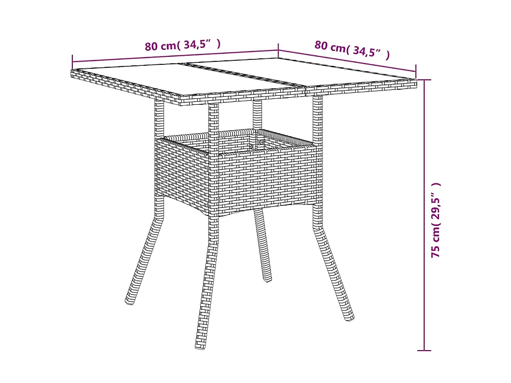 5-delige Tuinset met kussens poly rattan en glas lichtgrijs