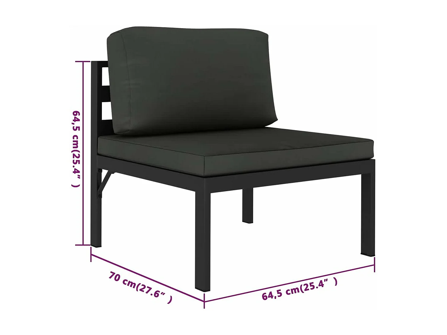 6-tlg. Garten-Lounge-Set mit Kissen Aluminium Anthrazit