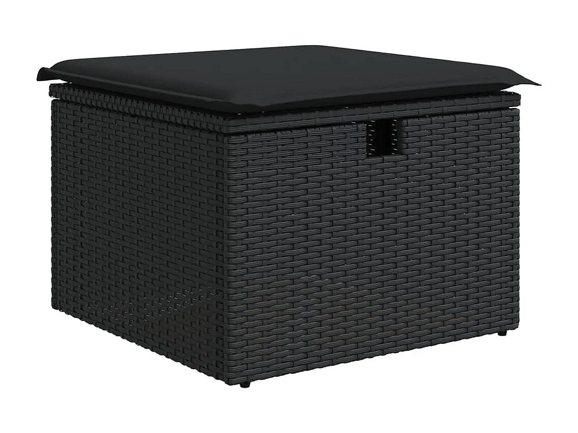 8-tlg. Garten-Sofagarnitur mit Kissen Schwarz Poly Rattan