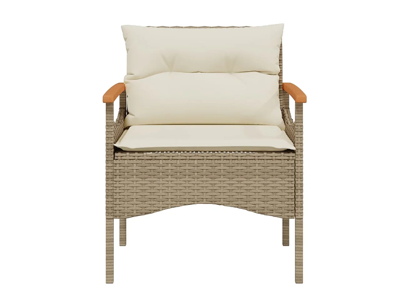 Salon de jardin avec coussins 3 pcs beige résine tressée