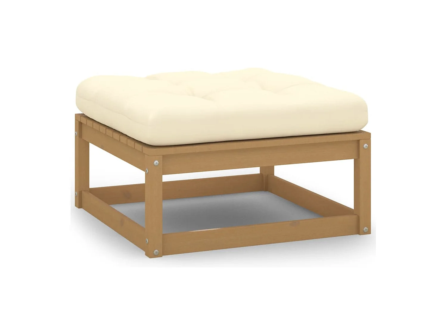 Set de muebles de jardín 9 pzs cojines madera pino marrón miel