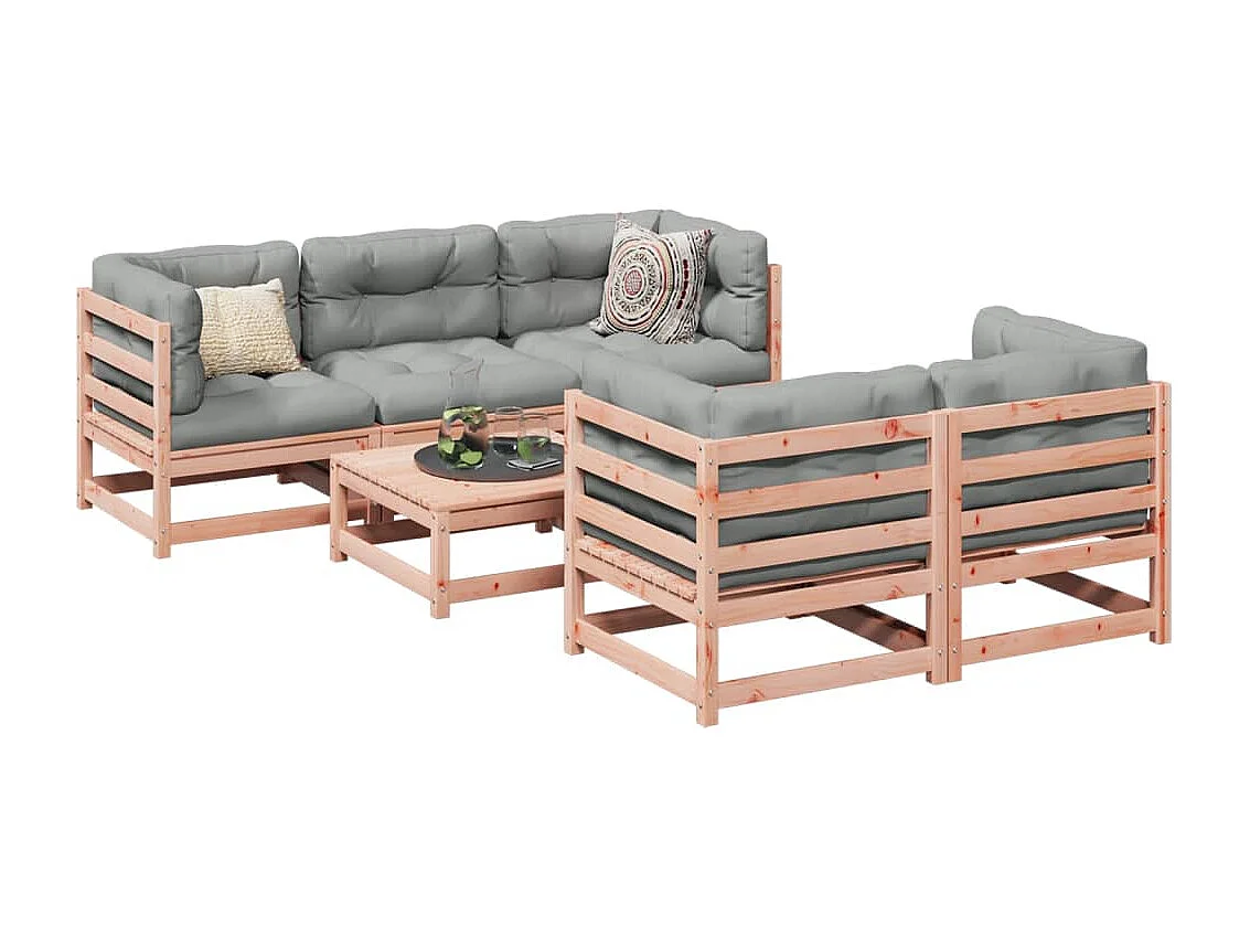 6-tlg. Garten-Sofagarnitur Massivholz Douglasie