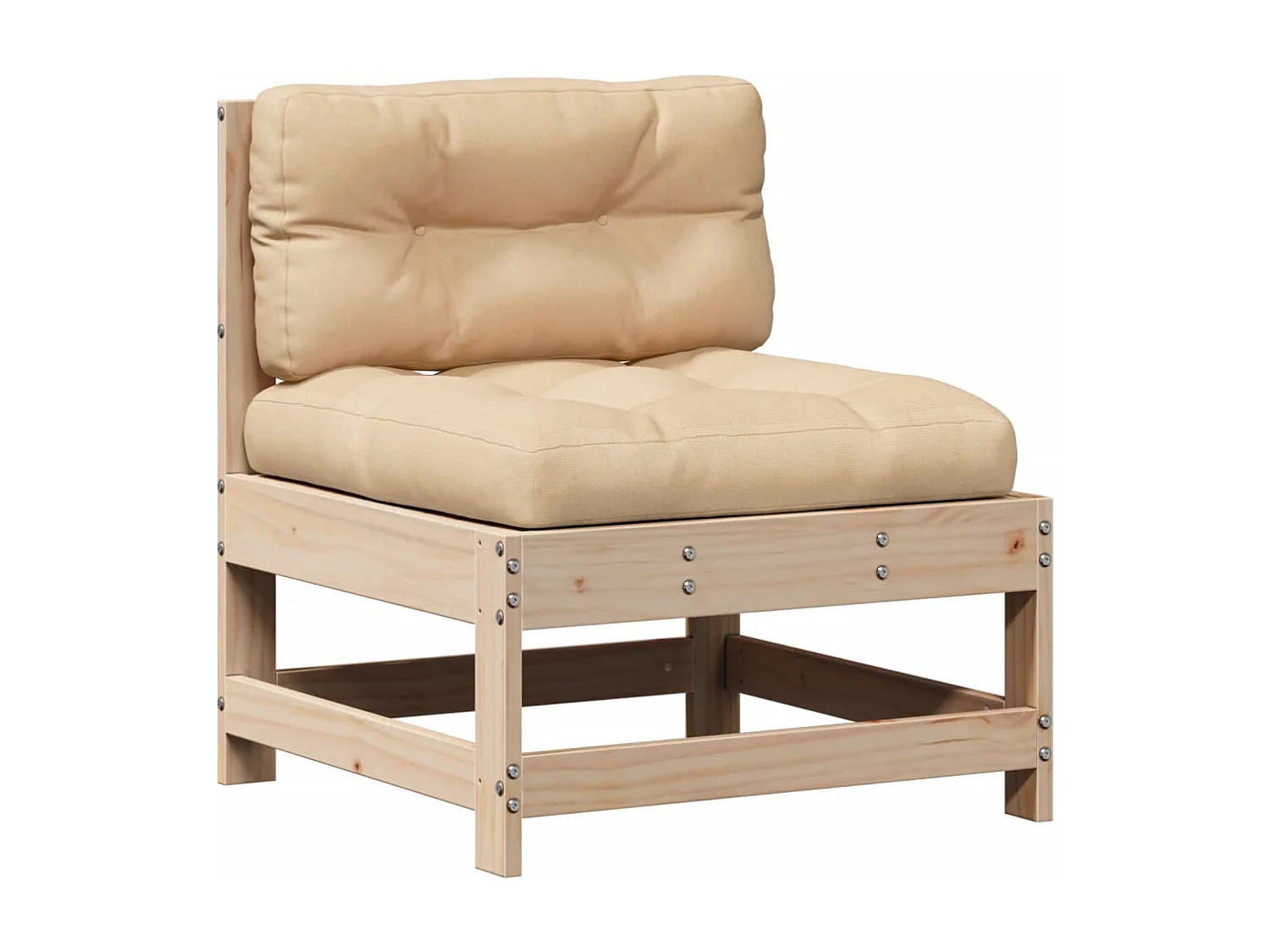 7-delige Loungeset met kussens massief grenenhout