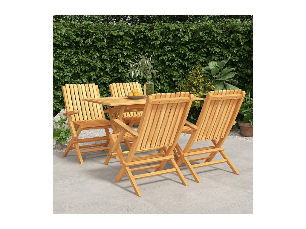 Ensemble à manger de jardin 5 pcs Bois de teck massif