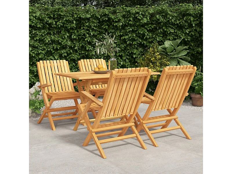 Ensemble à manger de jardin 5 pcs Bois de teck massif