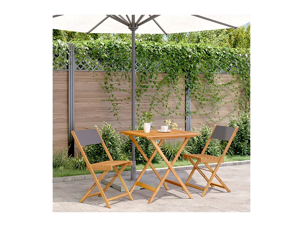 Ensemble de bistro 3 pcs anthracite tissu et bois massif