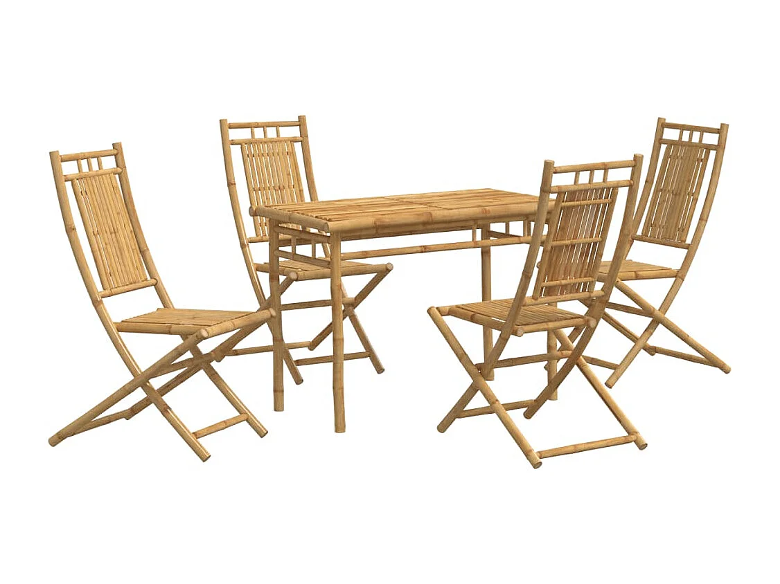 Ensemble à manger de jardin 5 pcs bambou