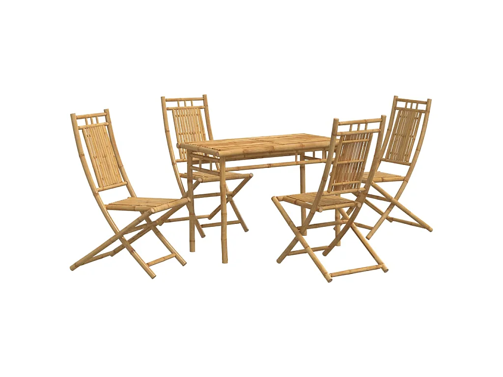 Set da Pranzo da Giardino 5 pz in Bambù