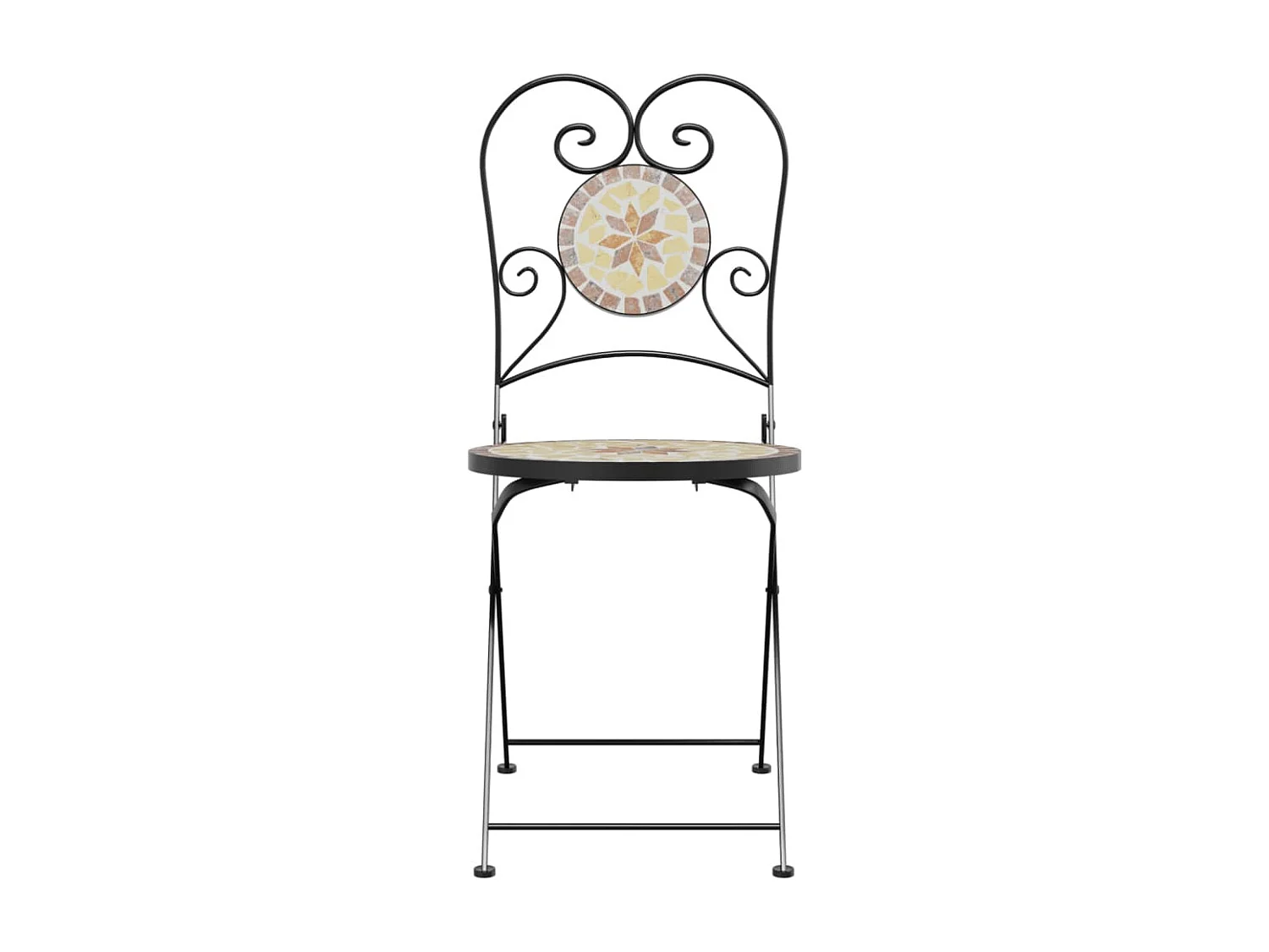 Chaises de bistro pliables lot de 2 terre cuite blanc céramique