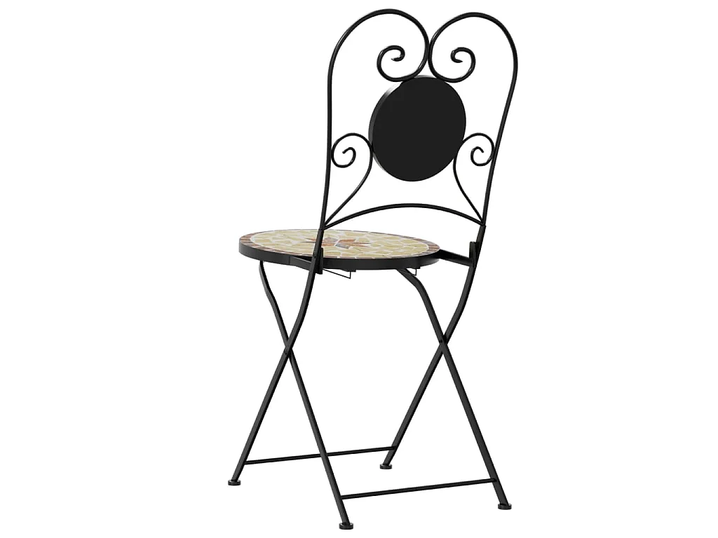 Bistrostoelen 2 st inklapbaar keramiek terracottakleurig en wit