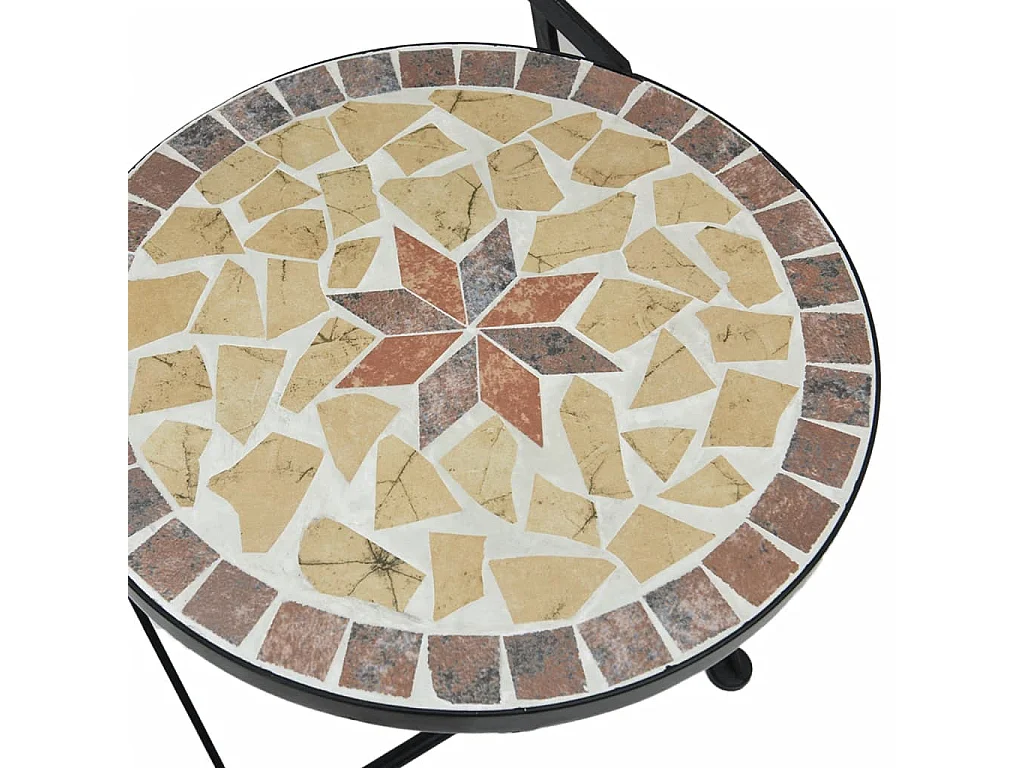 Bistrostoelen 2 st inklapbaar keramiek terracottakleurig en wit