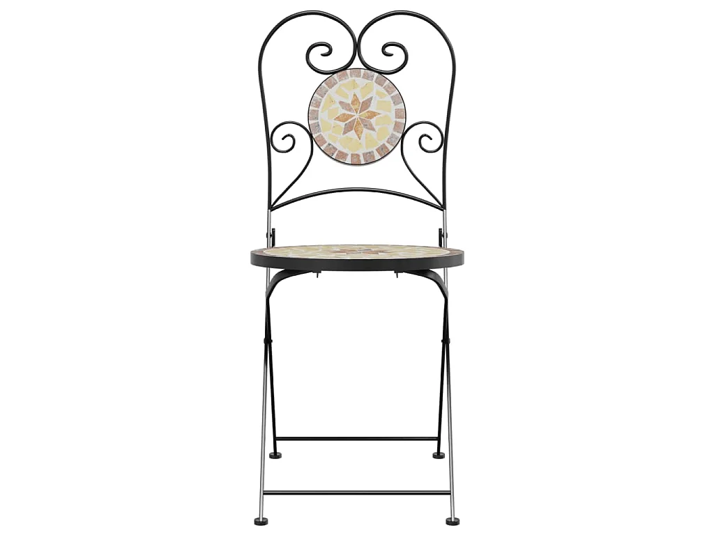 Opklapbare stoelen, 2 stuks, terracotta en wit keramiek