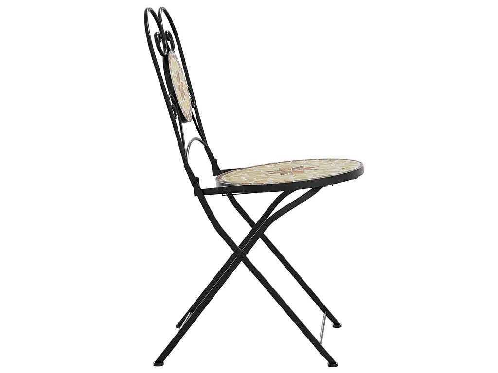 Opklapbare stoelen, 2 stuks, terracotta en wit keramiek