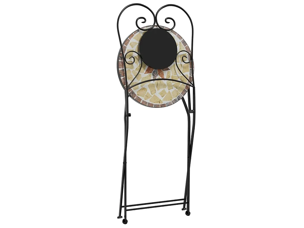 Opklapbare stoelen, 2 stuks, terracotta en wit keramiek