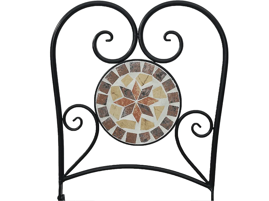 Chaises pliantes, lot de 2, en céramique terracotta et blanche