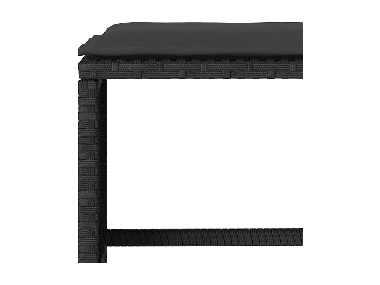 4-delige Loungeset met kussens poly rattan zwart