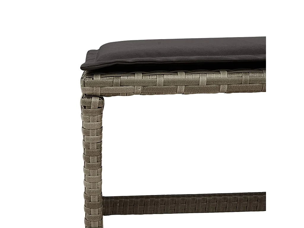 9-tlg. Garten-Essgruppe mit Kissen Grau Poly Rattan