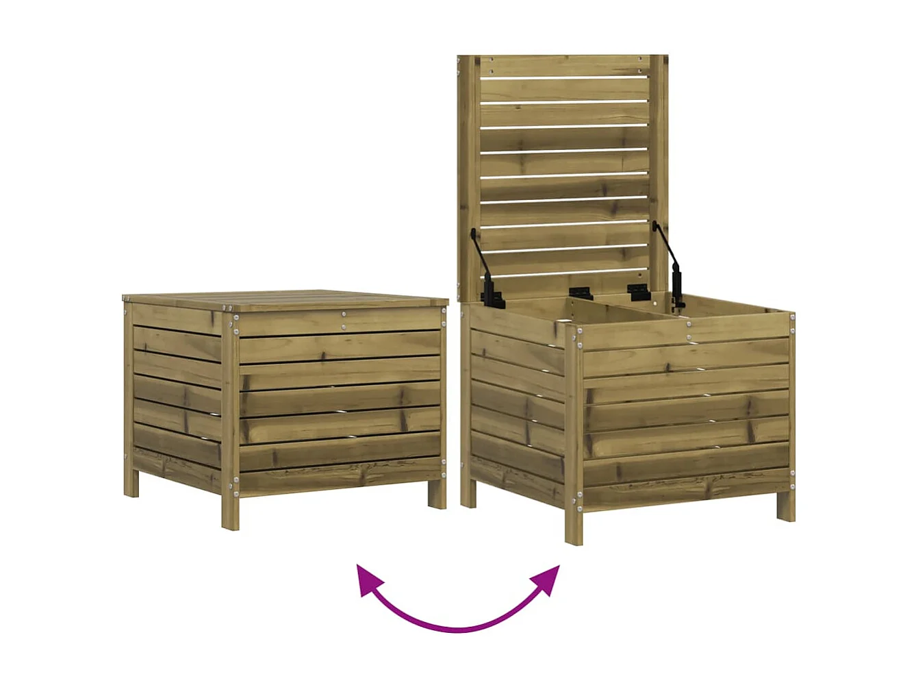 Salon de jardin 5 pcs bois de pin imprégné