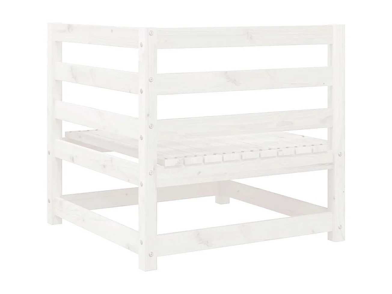 6-delige Loungeset massief grenenhout wit