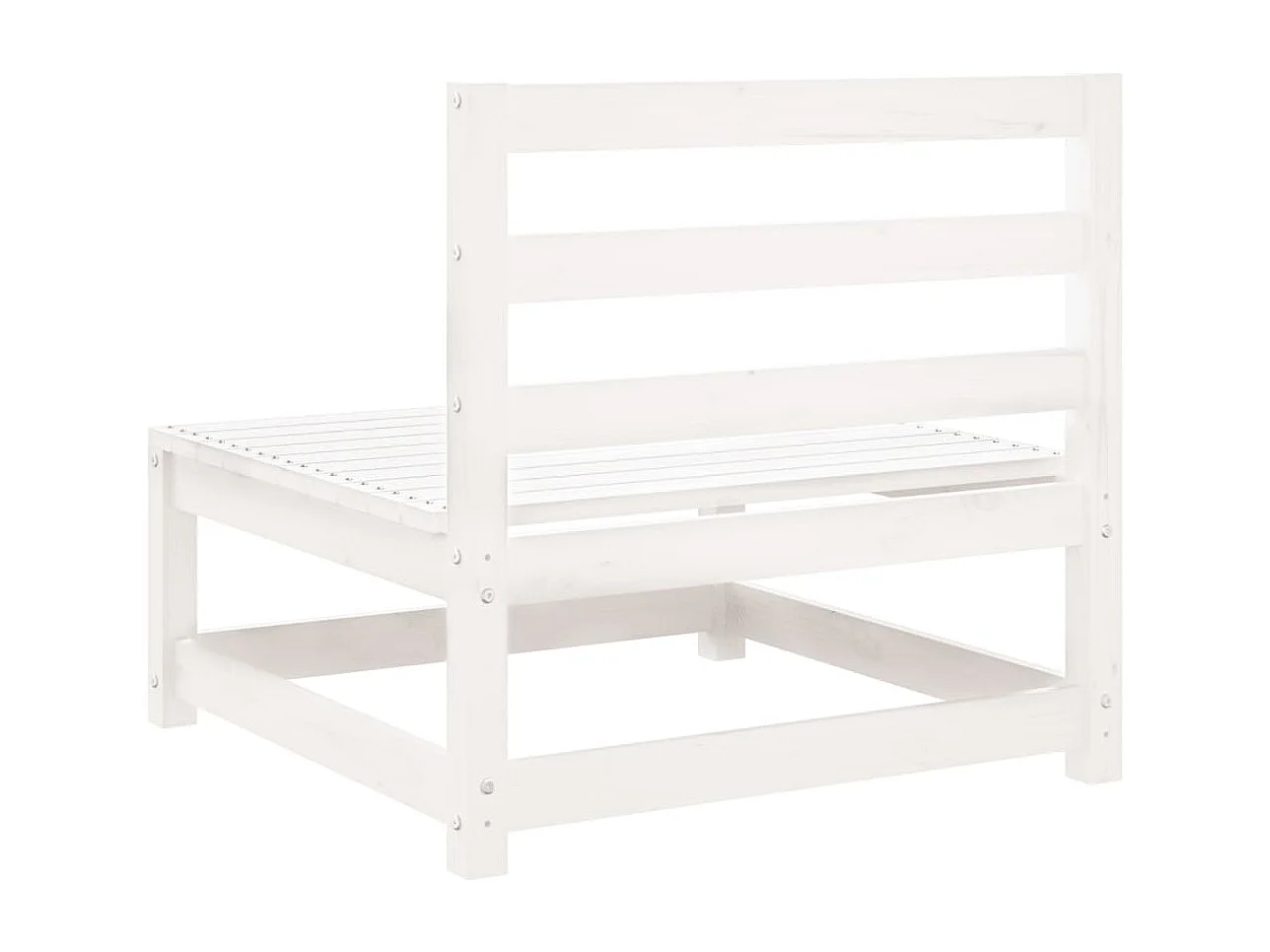 6-delige Loungeset massief grenenhout wit