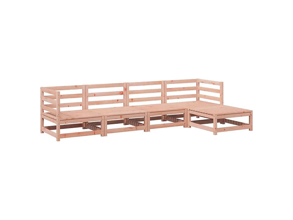 Juego de sofás de jardín 5 pzas madera maciza de abeto Douglas