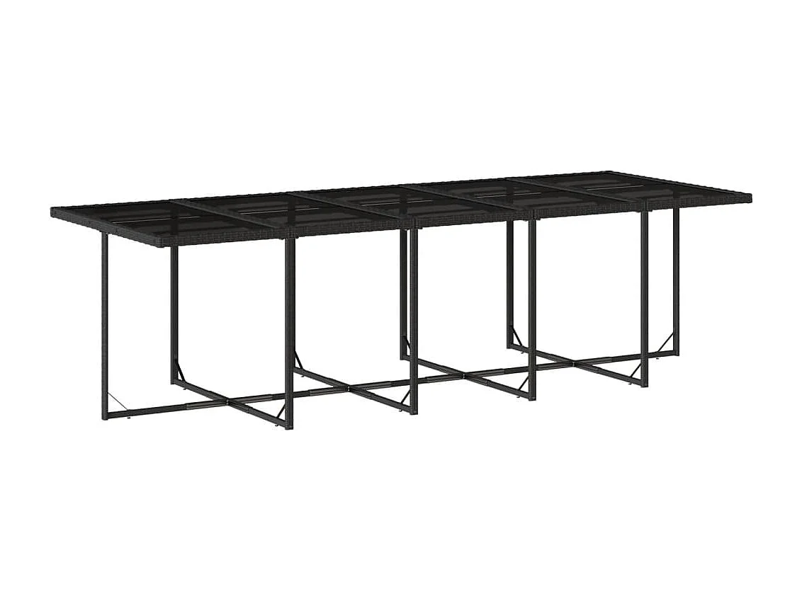 Ensemble à manger de jardin 13 pcs coussins noir résine tressée