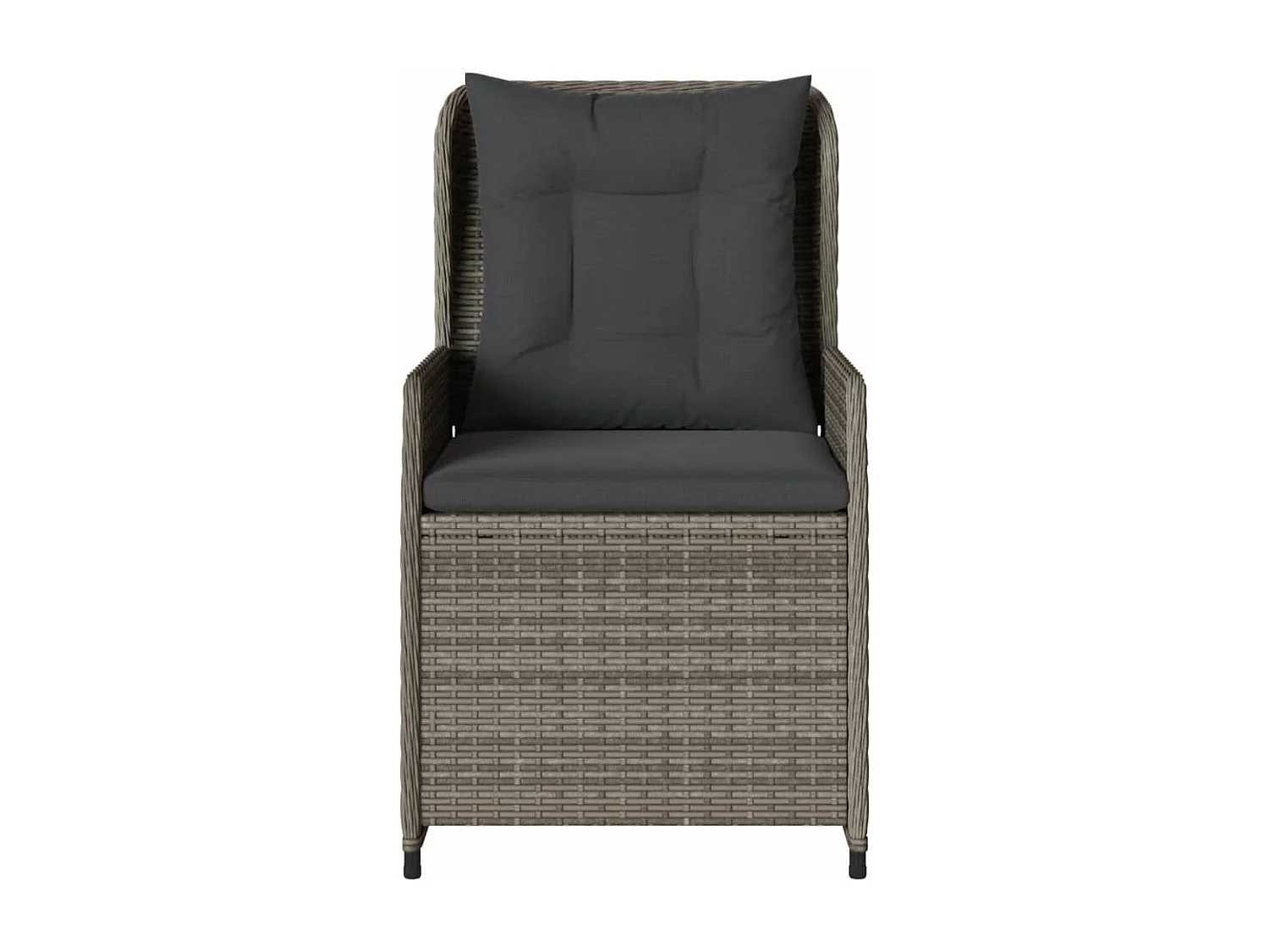 Cadeiras de jardim reclináveis 2pcs vime PE cinza