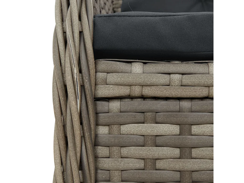 Cadeiras de jardim reclináveis 2pcs vime PE cinza