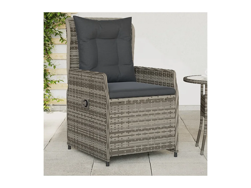 Chaises inclinables de jardin lot de 2 gris résine tressée