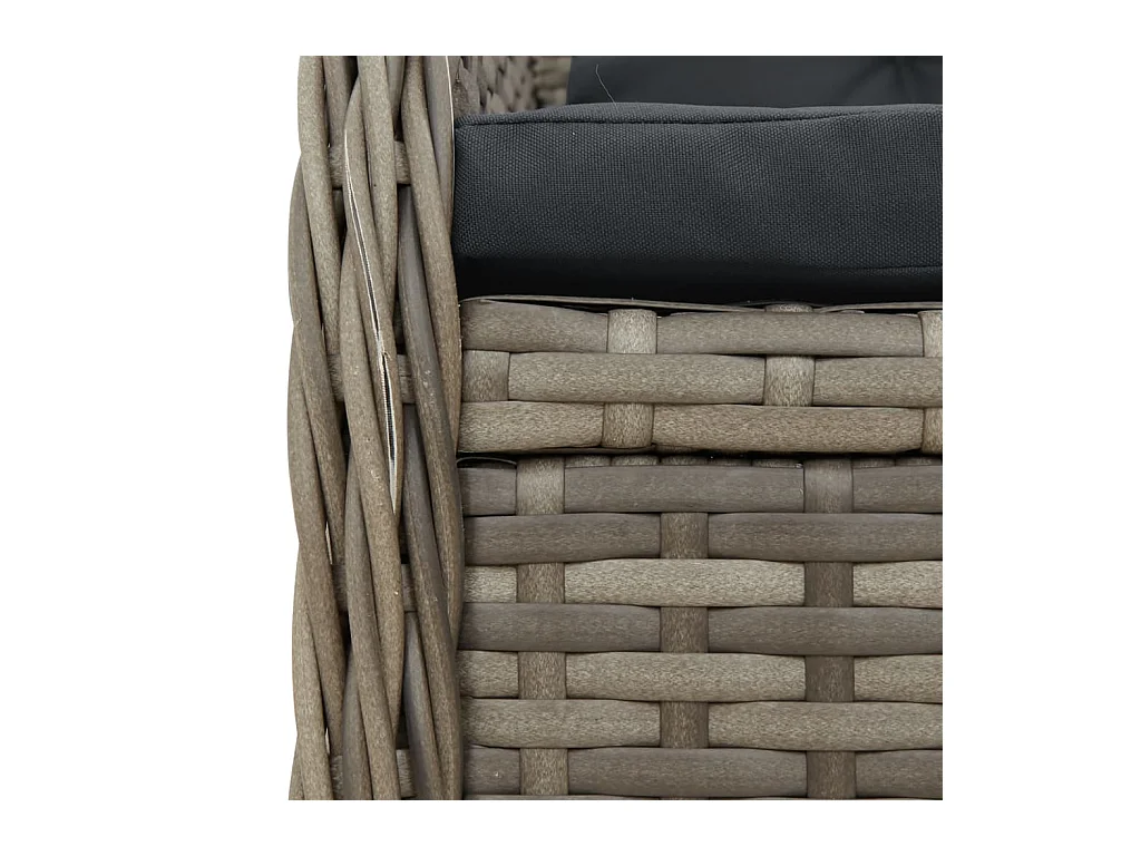 Tuinstoelen 2 st verstelbaar poly rattan grijs