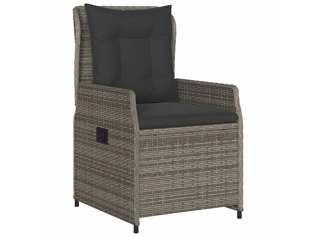 Chaises inclinables de jardin lot de 2 gris résine tressée