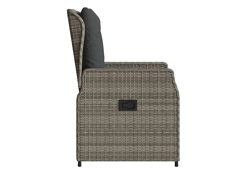 Chaises inclinables de jardin lot de 2 gris résine tressée