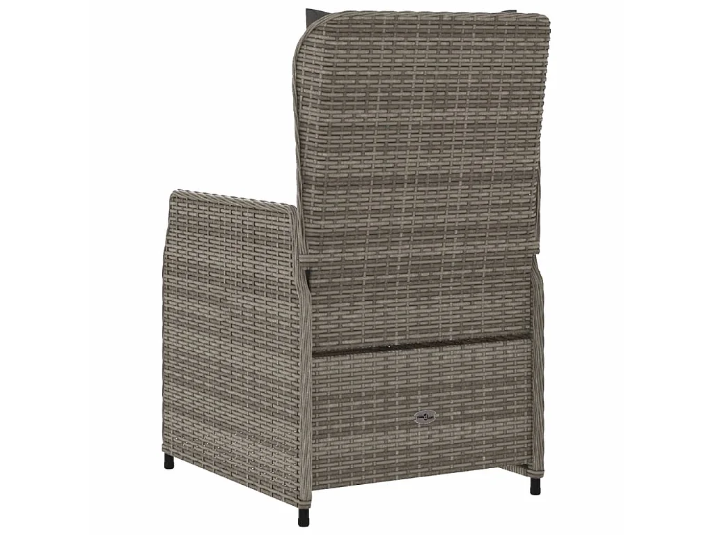Chaises inclinables de jardin lot de 2 gris résine tressée