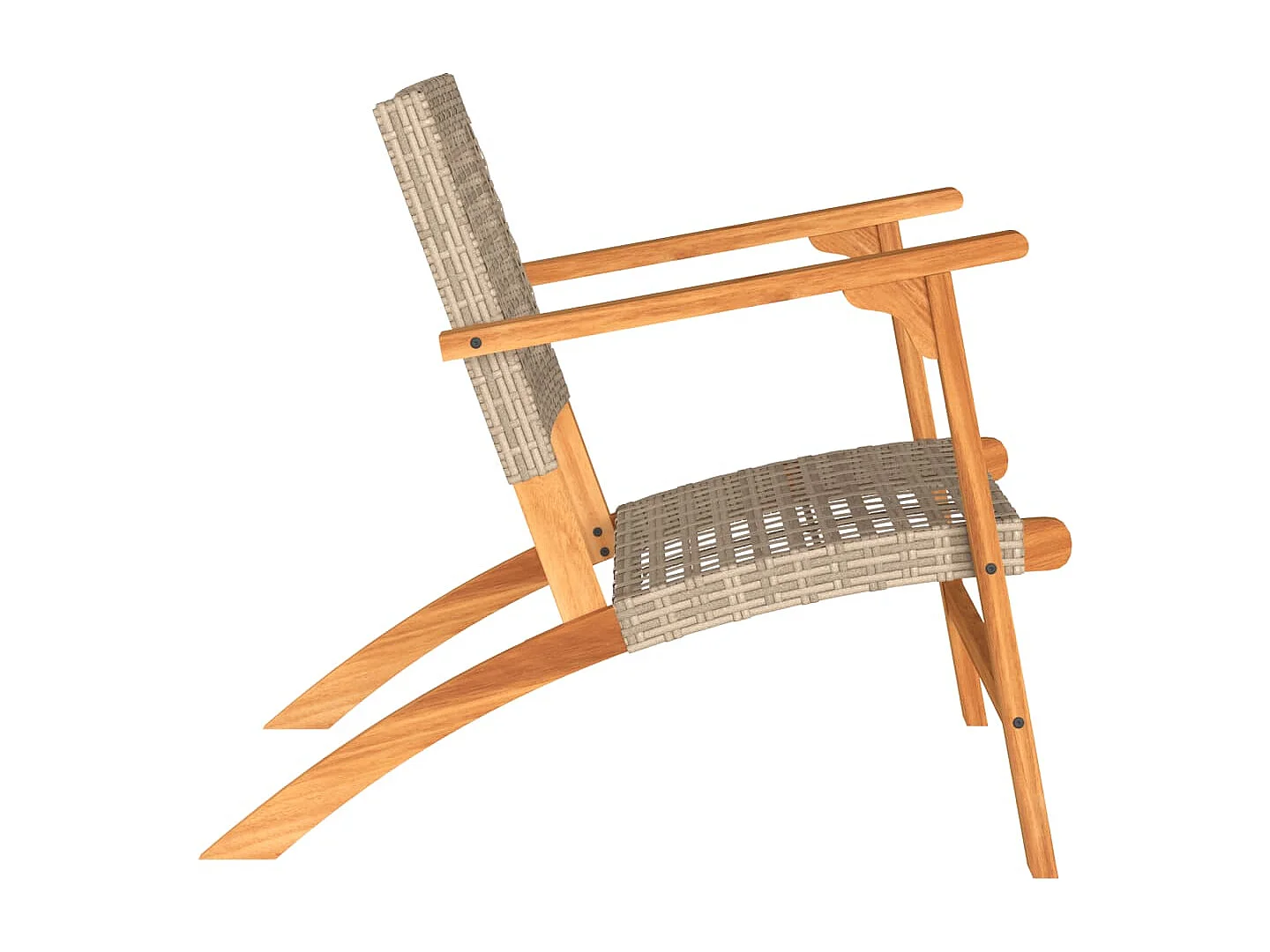 Chaises de jardin lot de 2 beige résine tressée bois d’acacia