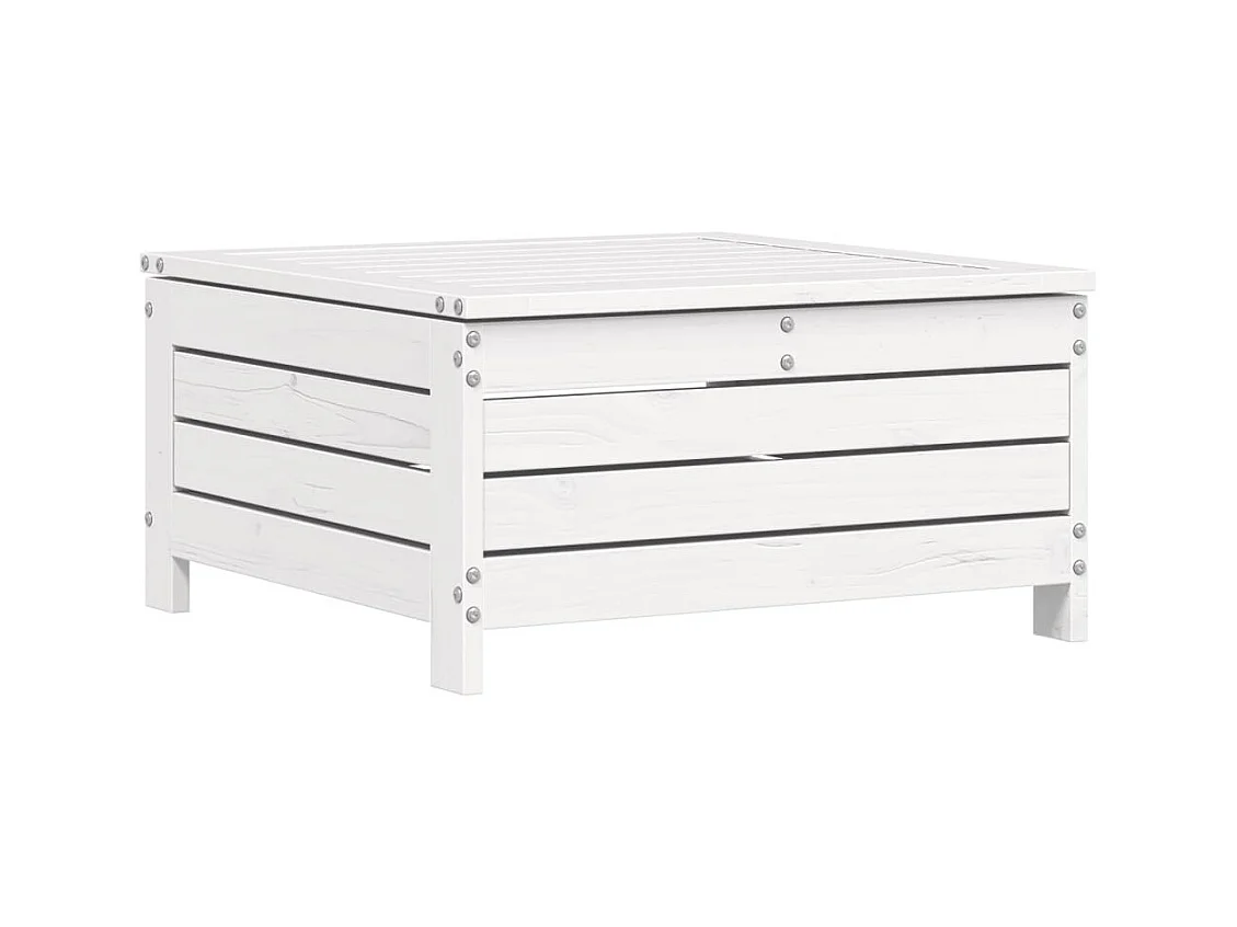 Set Divani da Giardino 6 pz Bianco in Legno Massello di Pino