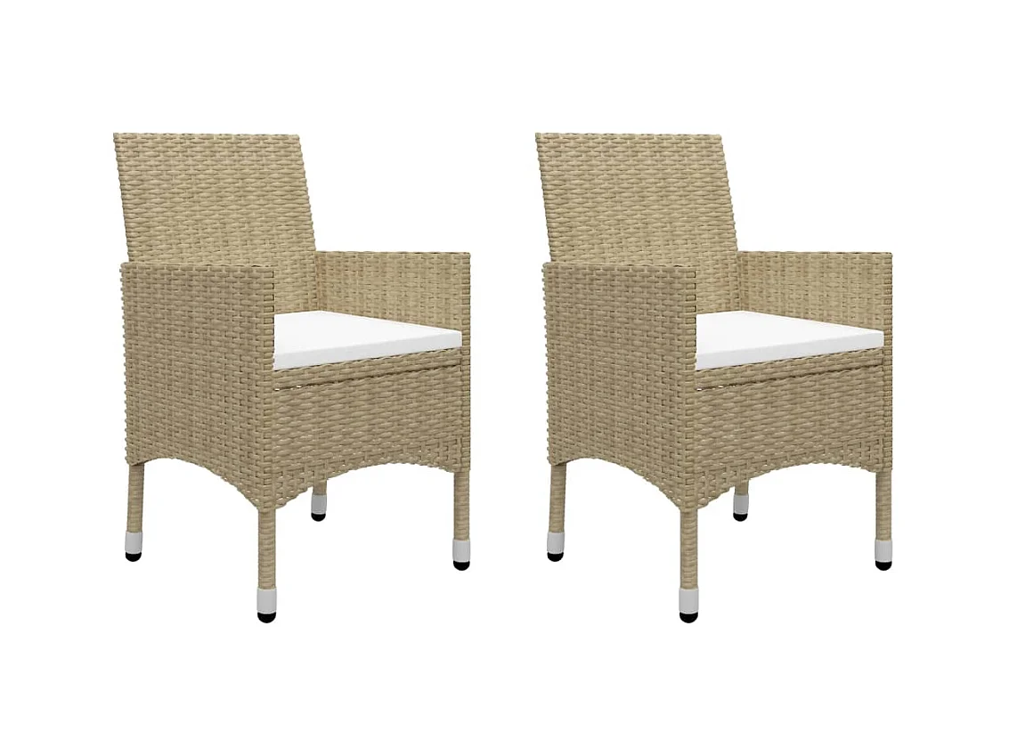 Set Mobili da Pranzo per Giardino 3 pz Beige