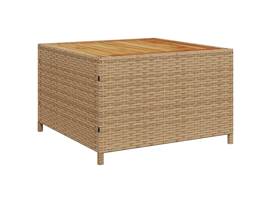 Canapé de jardin avec table et coussins en forme de L beige