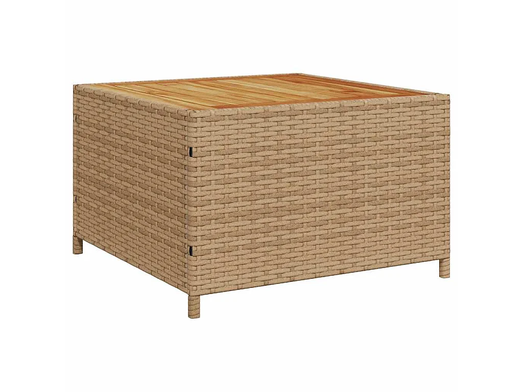 Canapé de jardin avec table et coussins en forme de L beige