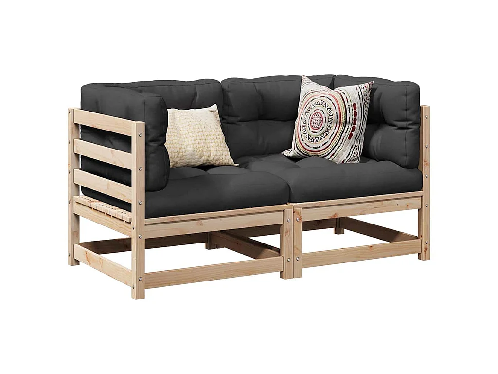 Salon de jardin 2 pcs bois de pin massif