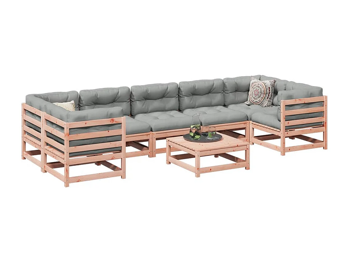 8-tlg. Garten-Sofagarnitur Massivholz Douglasie