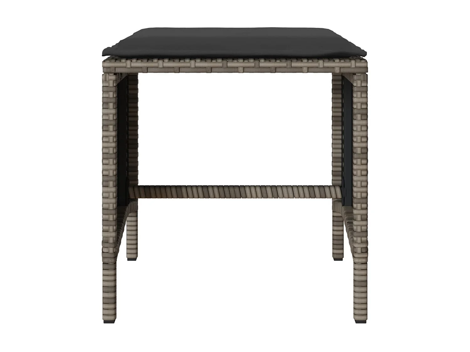 Salon de jardin 4 pcs avec coussins gris résine tressée