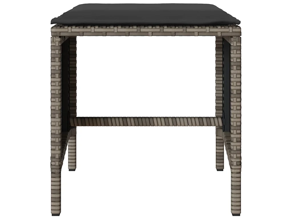 Set Divani da Giardino 4 pz con Cuscini in Polyrattan Grigio