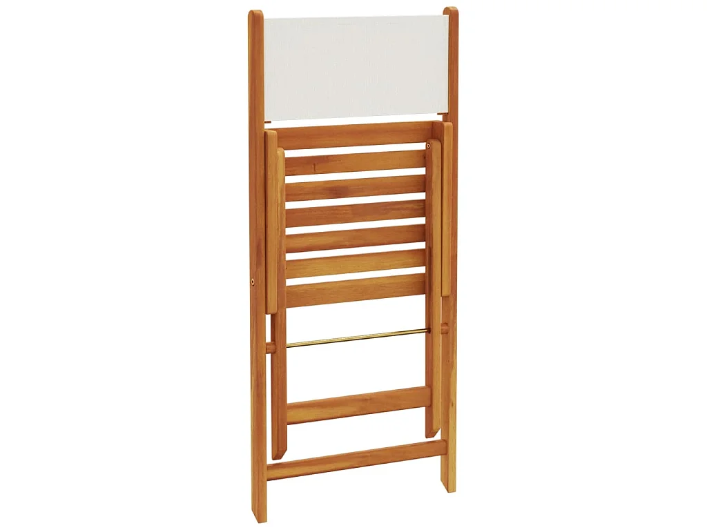 Sedie Bistrò 2pz Bianco Crema Legno Massello Acacia e Tessuto