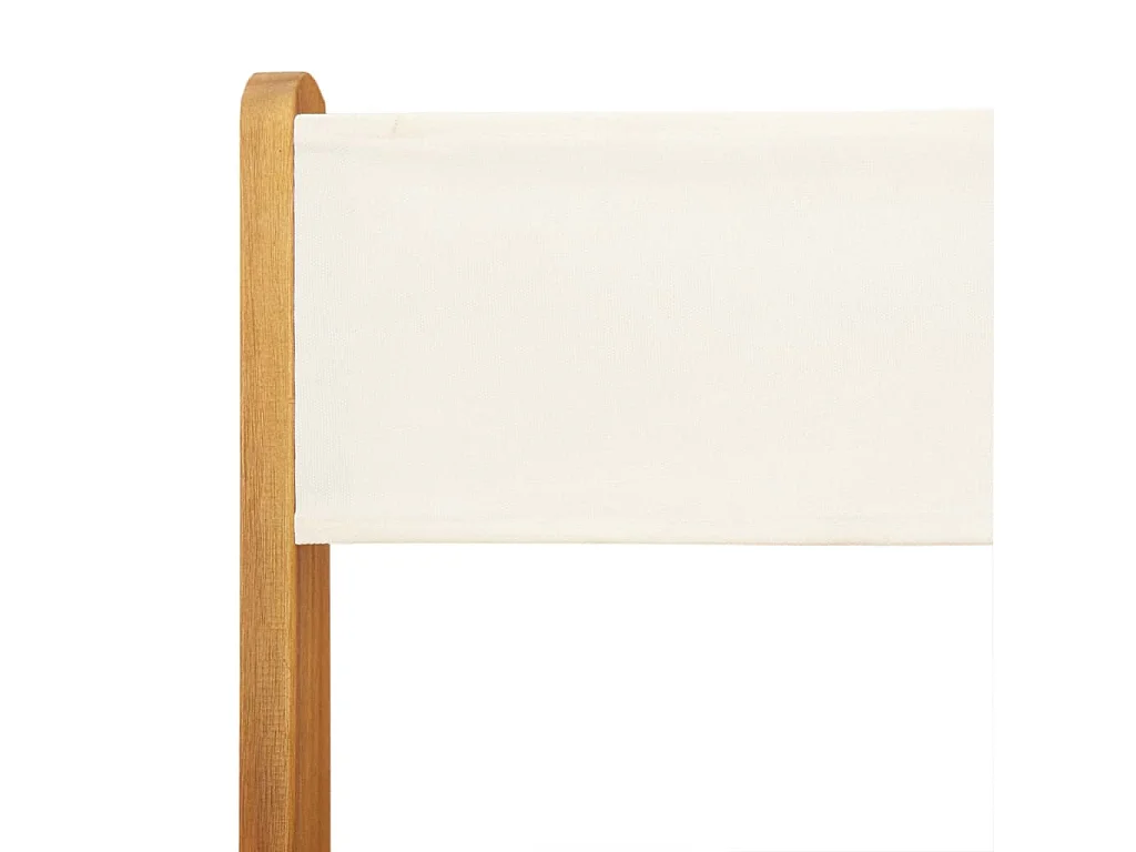 Sedie Bistrò 2pz Bianco Crema Legno Massello Acacia e Tessuto
