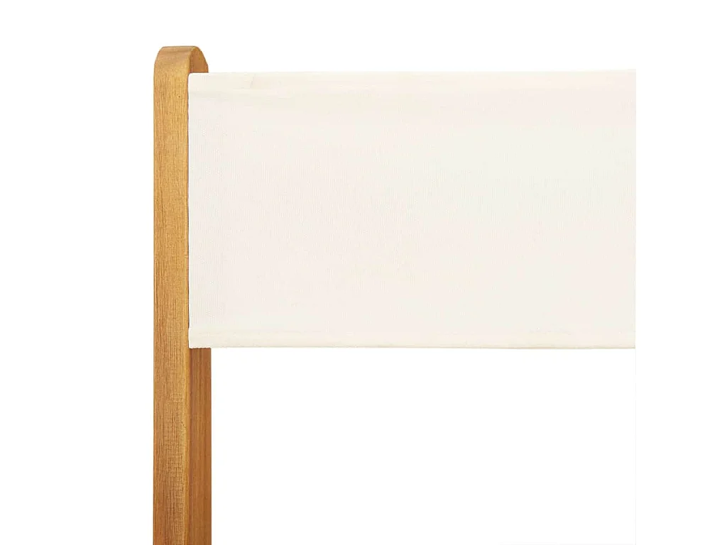 Chaises pliantes 2 pcs blanc crème bois massif d'acacia & tissu