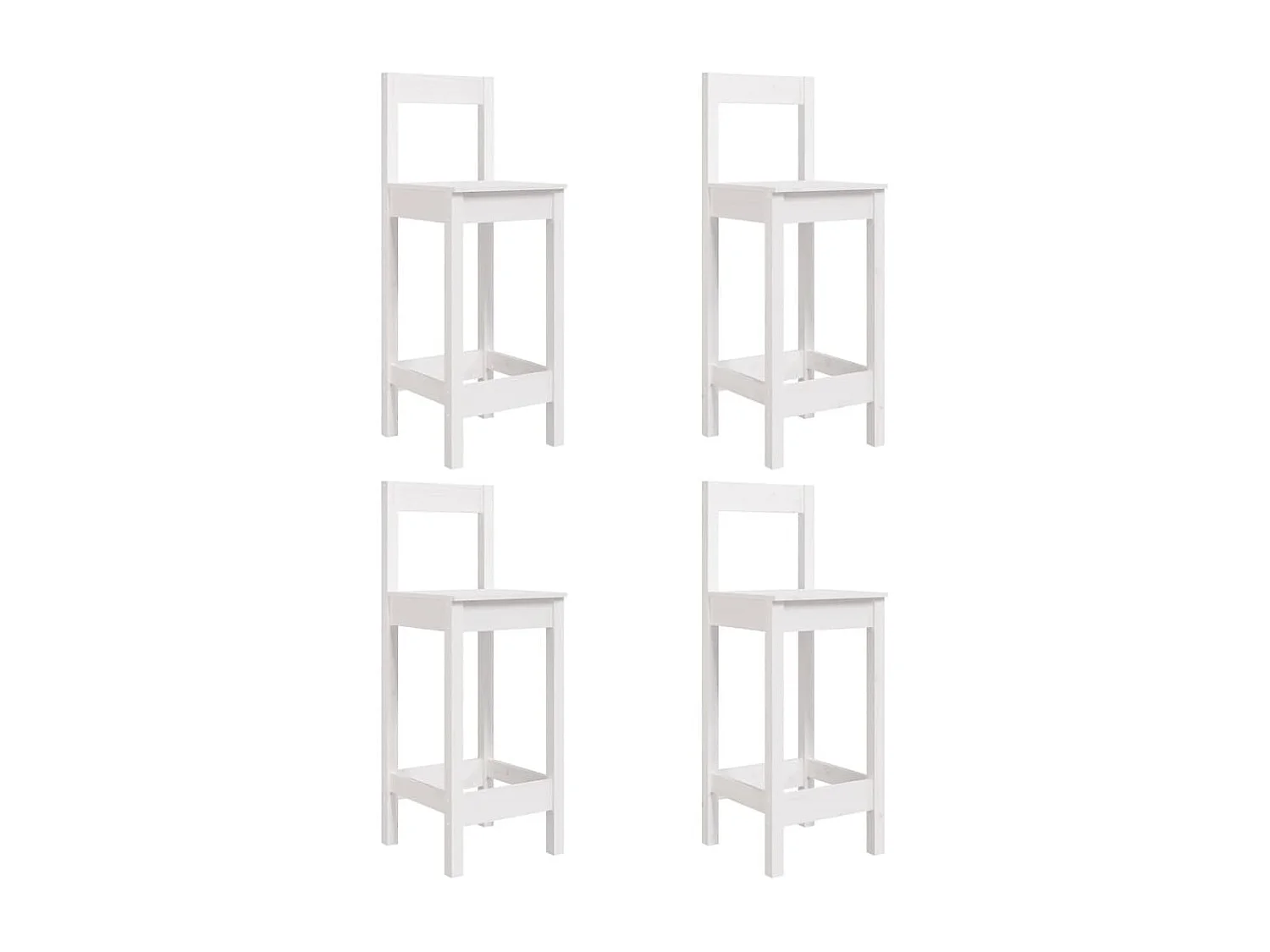 Set Bar da Giardino 5 pz Bianco in Legno Massello di Pino