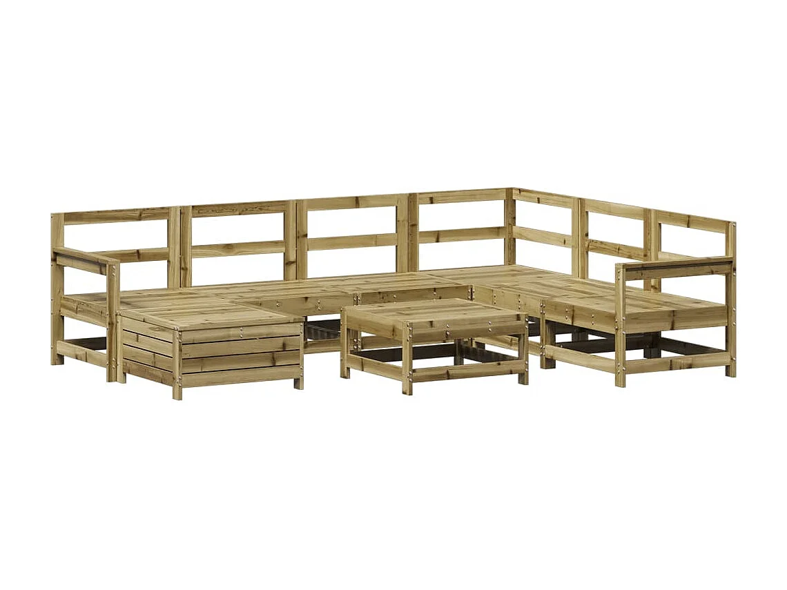 Salon de jardin 8 pcs bois de pin imprégné