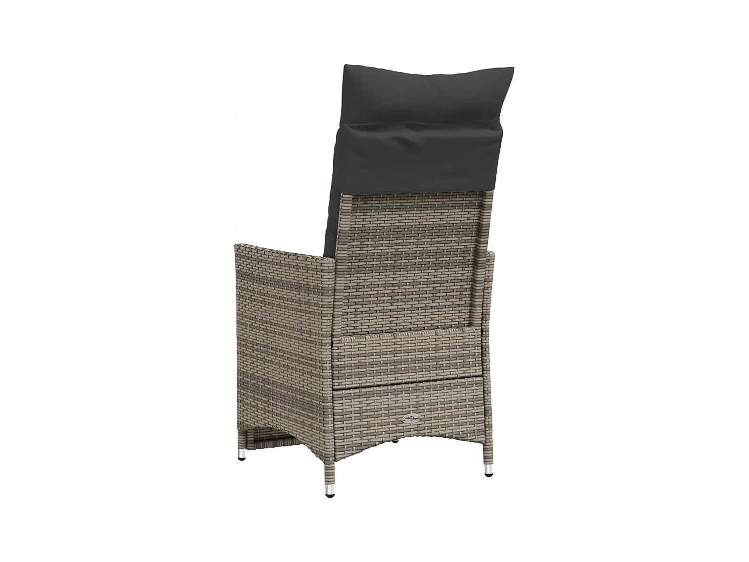 Chaise inclinable de jardin avec coussins gris résine tressée