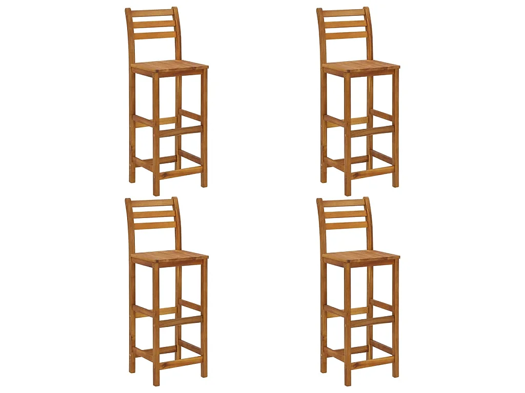 Set da Bar per Giardino 5 pz in Legno Massello di Acacia