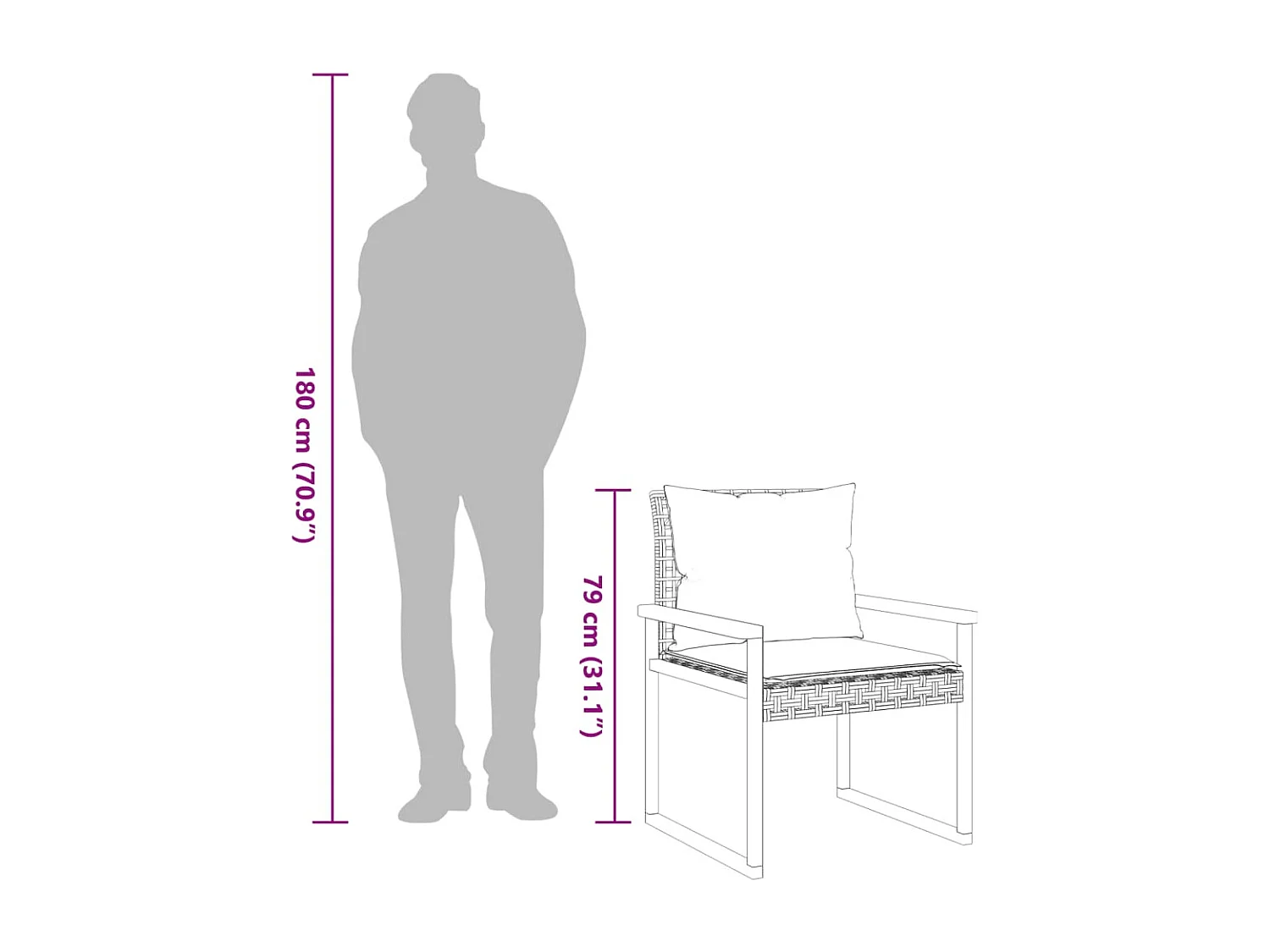 3-tlg. Bistro-Set mit Kissen Beige Poly Rattan Akazienholz